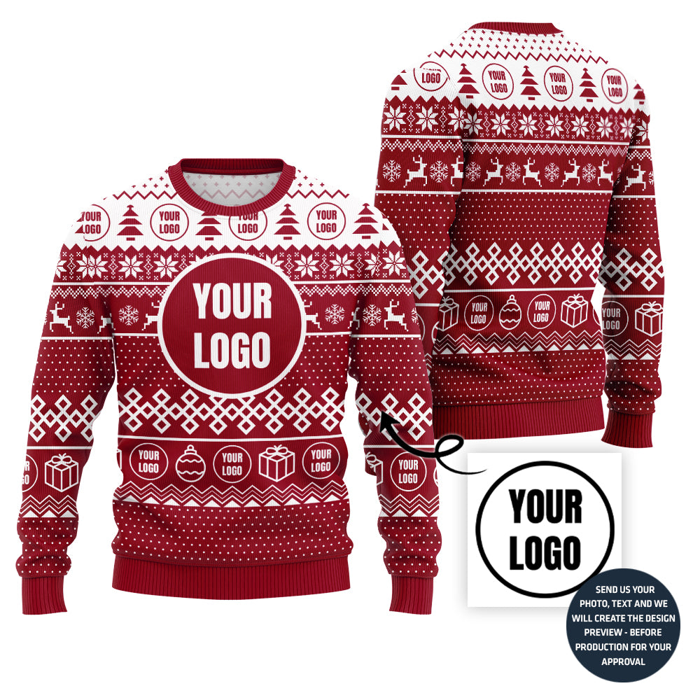 Cheerful Custom Logo For Group Xmas Sweater