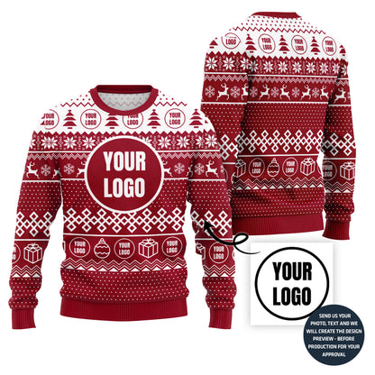Cheerful Custom Logo For Group Xmas Sweater
