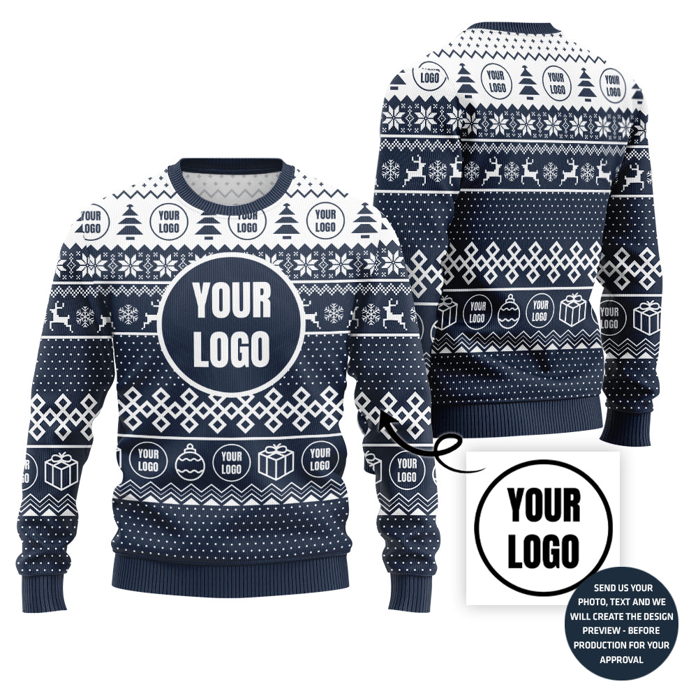 Cheerful Custom Logo For Group Xmas Sweater
