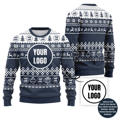 Cheerful Custom Logo For Group Xmas Sweater