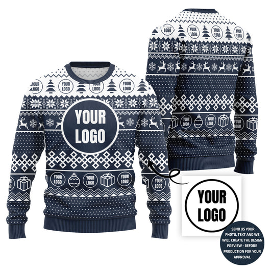 Cheerful Custom Logo For Group Xmas Sweater