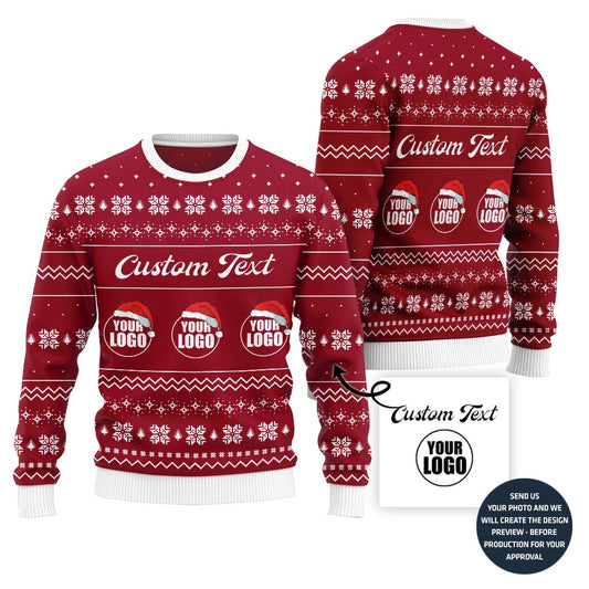 Cheerful Custom Logo For Teams Xmas Sweater
