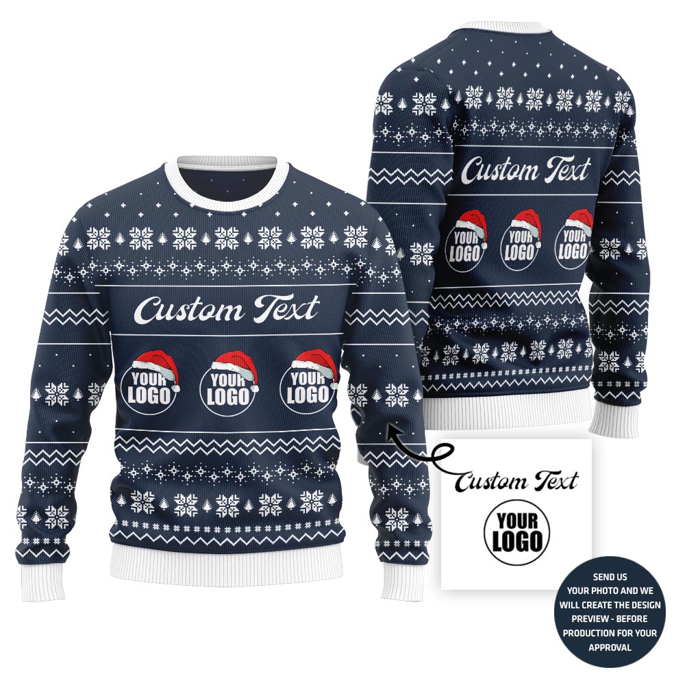 Cheerful Custom Logo For Teams Xmas Sweater