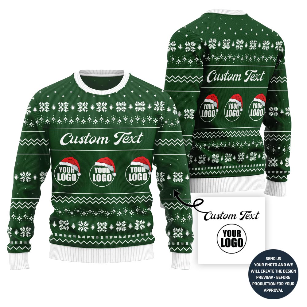 Cheerful Custom Logo For Teams Xmas Sweater