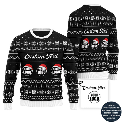 Cheerful Custom Logo For Teams Xmas Sweater