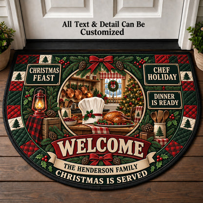 Chef Christmas Personalized Half Round Mat | 5To9Vibe