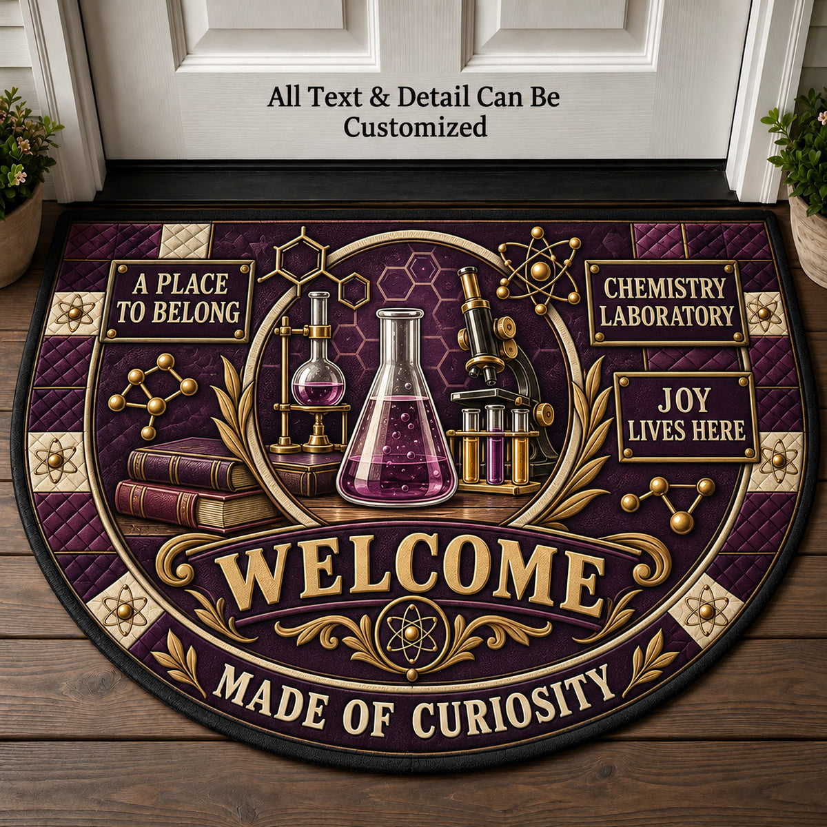 Chemistry Laboratory Personalized Half Round Mat | 5To9Vibe