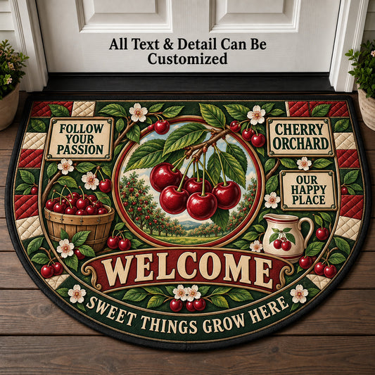 Cherry Orchard Personalized Half Round Mat | 5To9Vibe