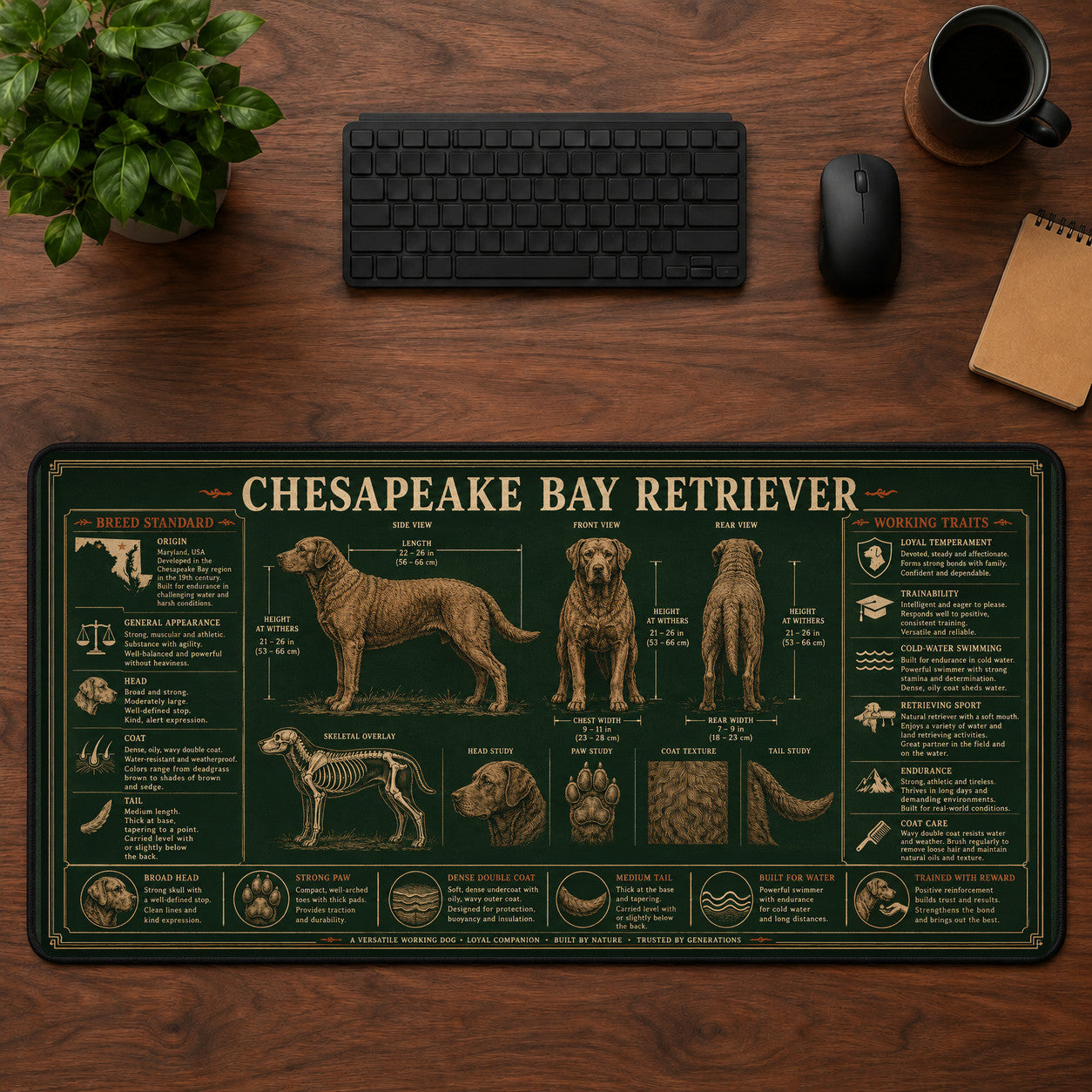 Chesapeake Bay Retriever Desk Mat Mouse Pad | 5To9Vibe