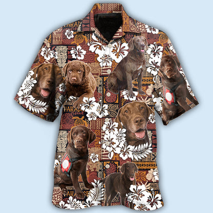 Chesapeake Bay Retriever Dog Tropical Floral Vintage - Hawaiian Shirt 
