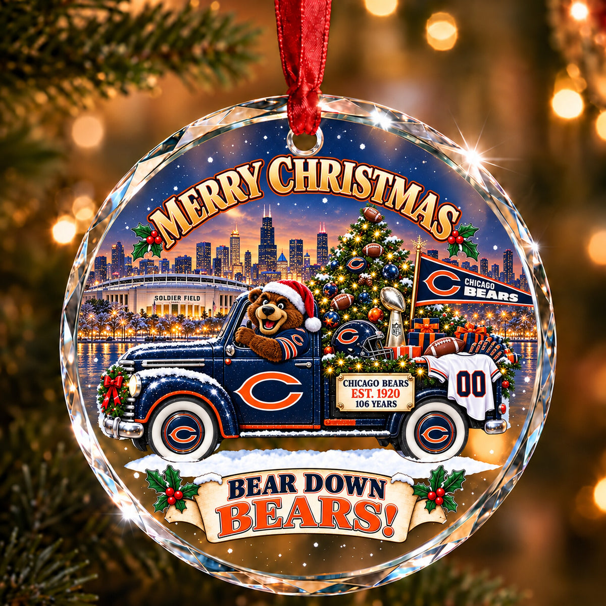 Football team Style 06 Glass Ornament mockup | 5To9Vibe