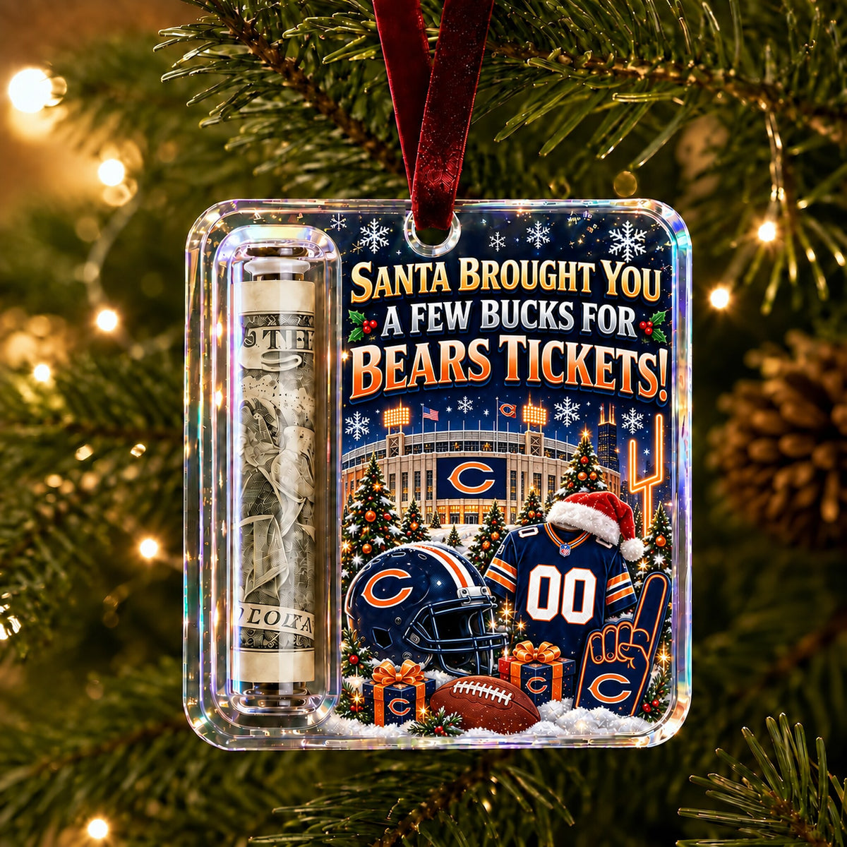 All Football Teams Christmas Money Holder Glass Ornament - 5to9vibe
