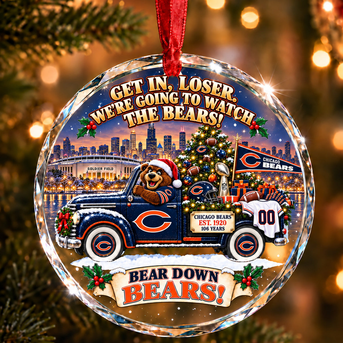 Football team Style 06 Glass Ornament mockup | 5To9Vibe
