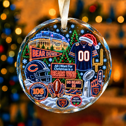 All Football Teams Christmas Neon Stadium Snow Glass Ornament With Gift Box - 5to9vibe