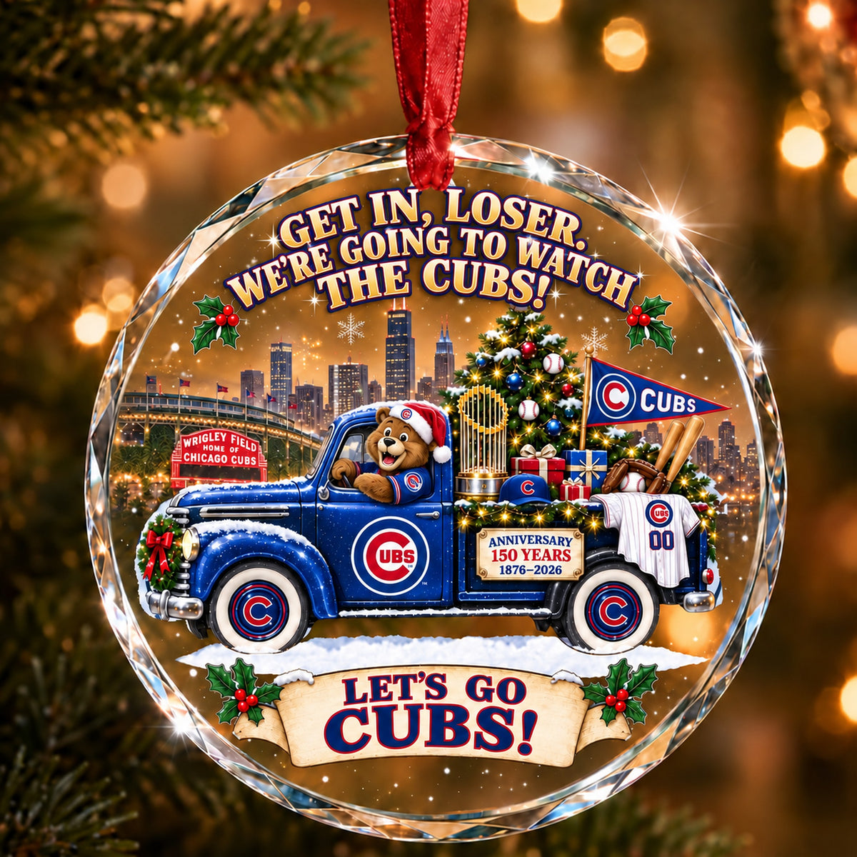 Baseball team Style 06 Glass Ornament mockup | 5To9Vibe