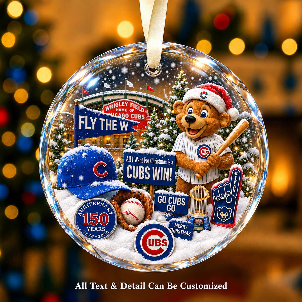 Baseball team Style 06 Glass Ornament mockup | 5To9Vibe