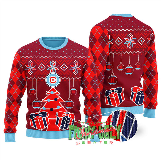 Chicago Fire Ugly Christmas Sweater Cardinal Red