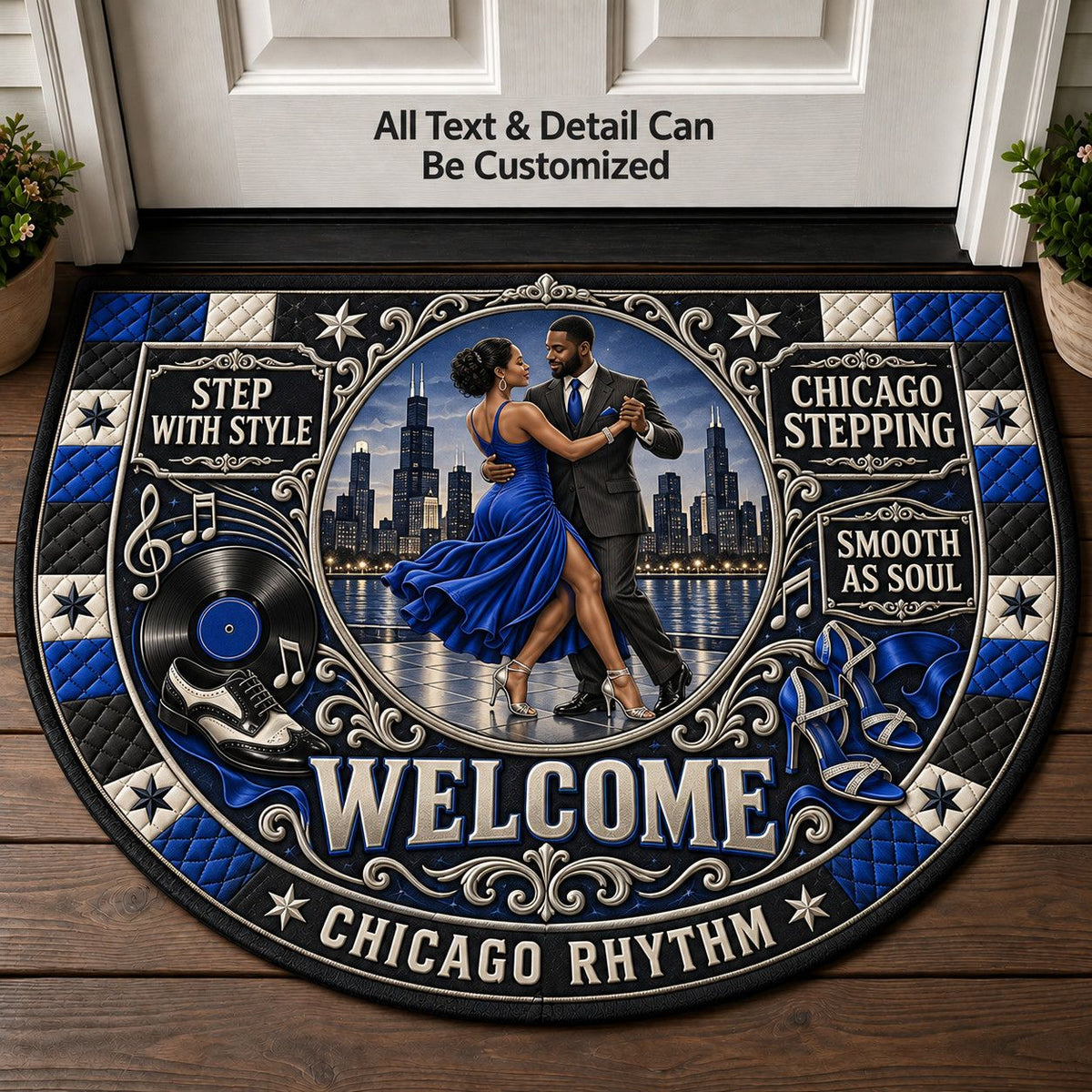 Chicago Stepping Personalized Half Round Mat | 5To9Vibe