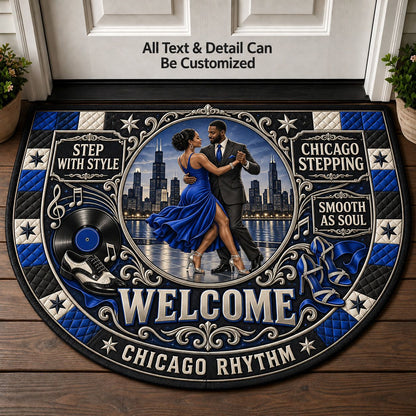 Chicago Stepping Personalized Half Round Mat | 5To9Vibe