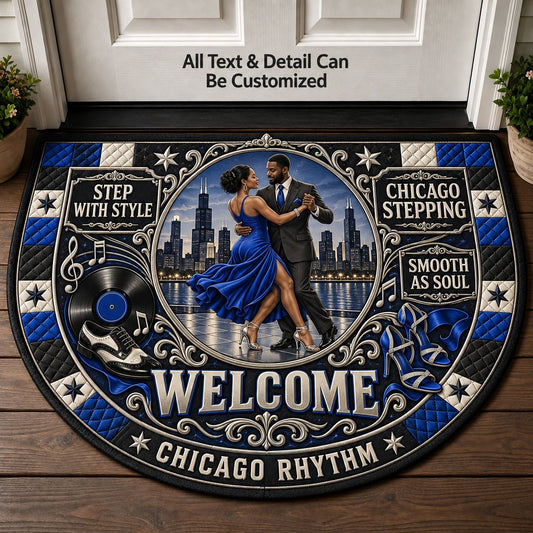 Chicago Stepping Personalized Half Round Mat | 5To9Vibe