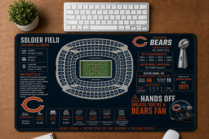 All Football Stadium Schematic Desk Mat Mouse Pad Plus Size - 5to9vibe