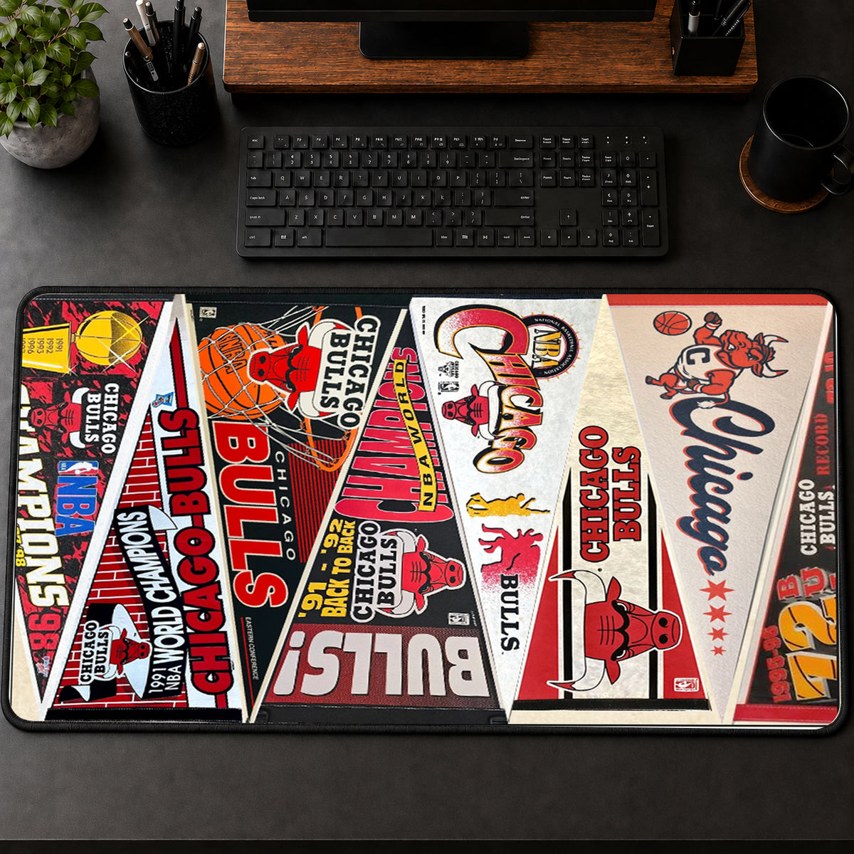 All Basketball Teams Vintage Pennant Anniversary For Fans Desk Mat Mouse Pad Trending - 5to9vibe