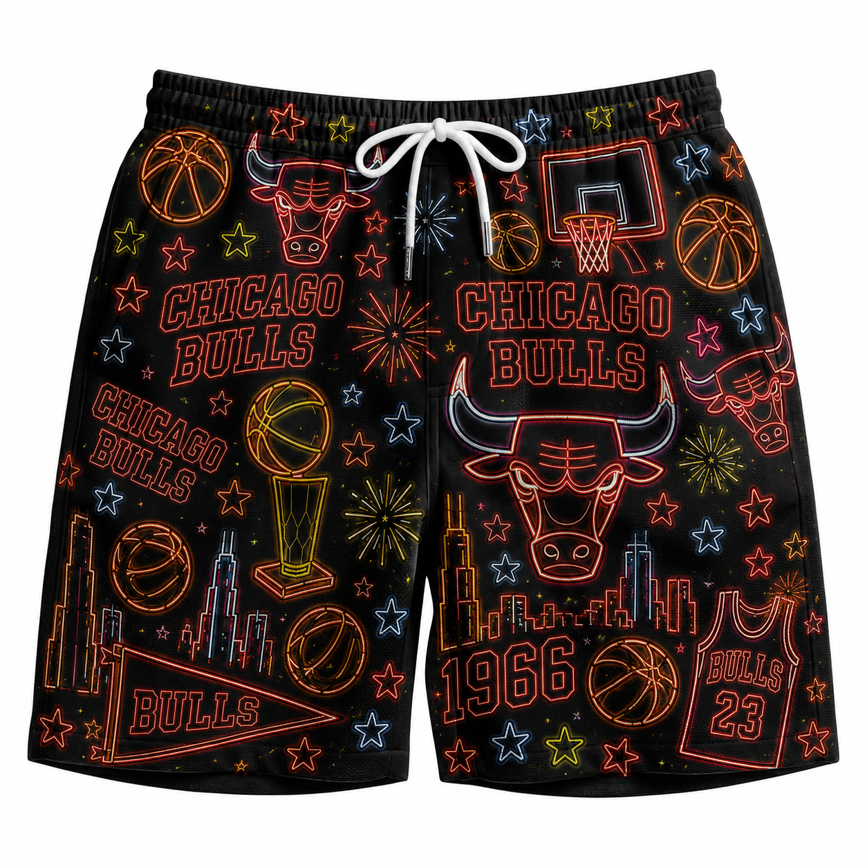 All Basketball Teams Neon Pattern Vibe Summer Party Button-Up Unisex Hawaiian Shirt For Men and Women