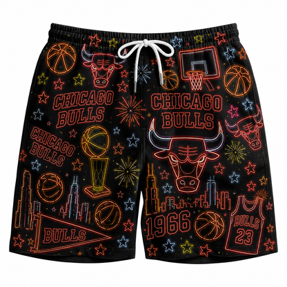 All Basketball Teams Neon Pattern Vibe Summer Party Button-Up Unisex Hawaiian Shirt For Men and Women
