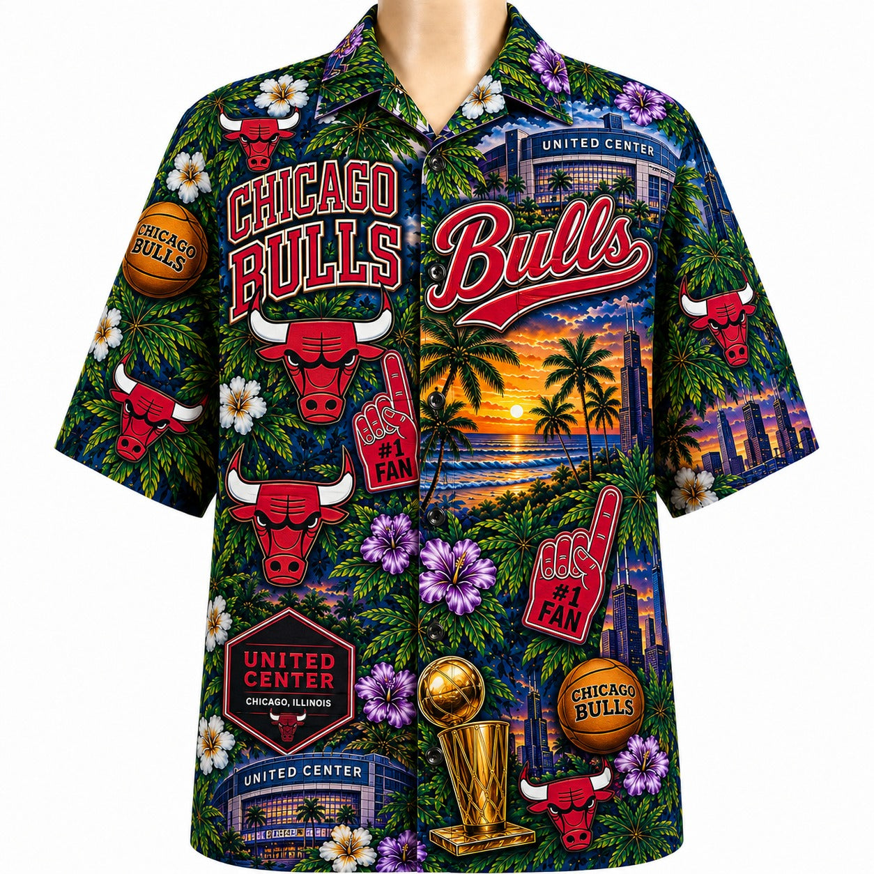 All Basketball Teams Tropical Sunset Paradise Pattern Vibe Summer Party Button-Up Unisex Hawaiian Shirt For Men and Women