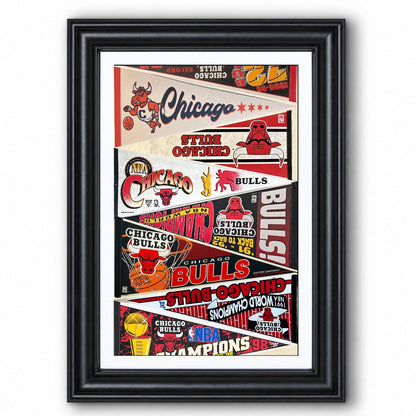 All Basketball Teams Vintage Pennant Anniversary For Fans No Frame Vertical Poster - 5to9vibe