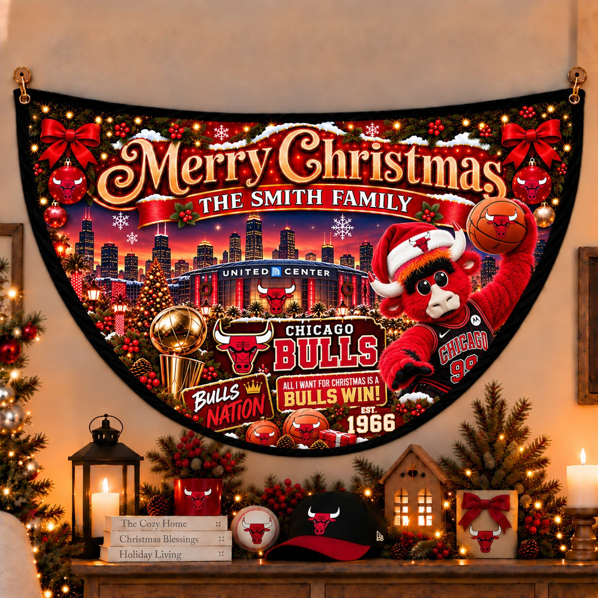 All Basketball Teams Personalized Christmas Night Bunting Flag - 5to9vibe