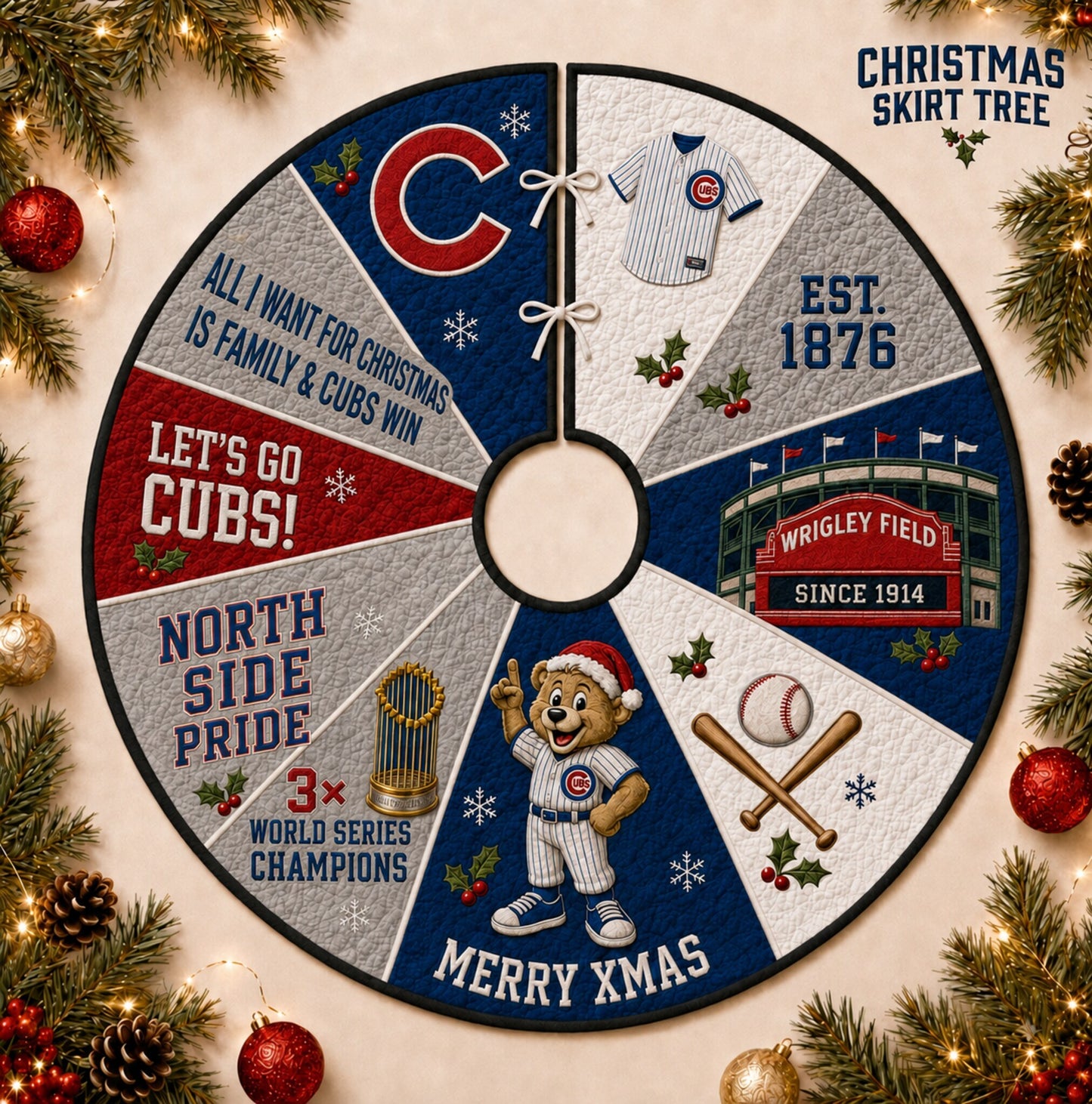 All Baseball Teams Christmas Skirt Tree for Baseball Fans - 5To9Vibe