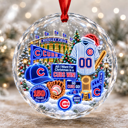 Adorno de vidrio de béisbol, 3 unidades con caja de regalo, equipo de béisbol de Navidad - Adorno de vidrio