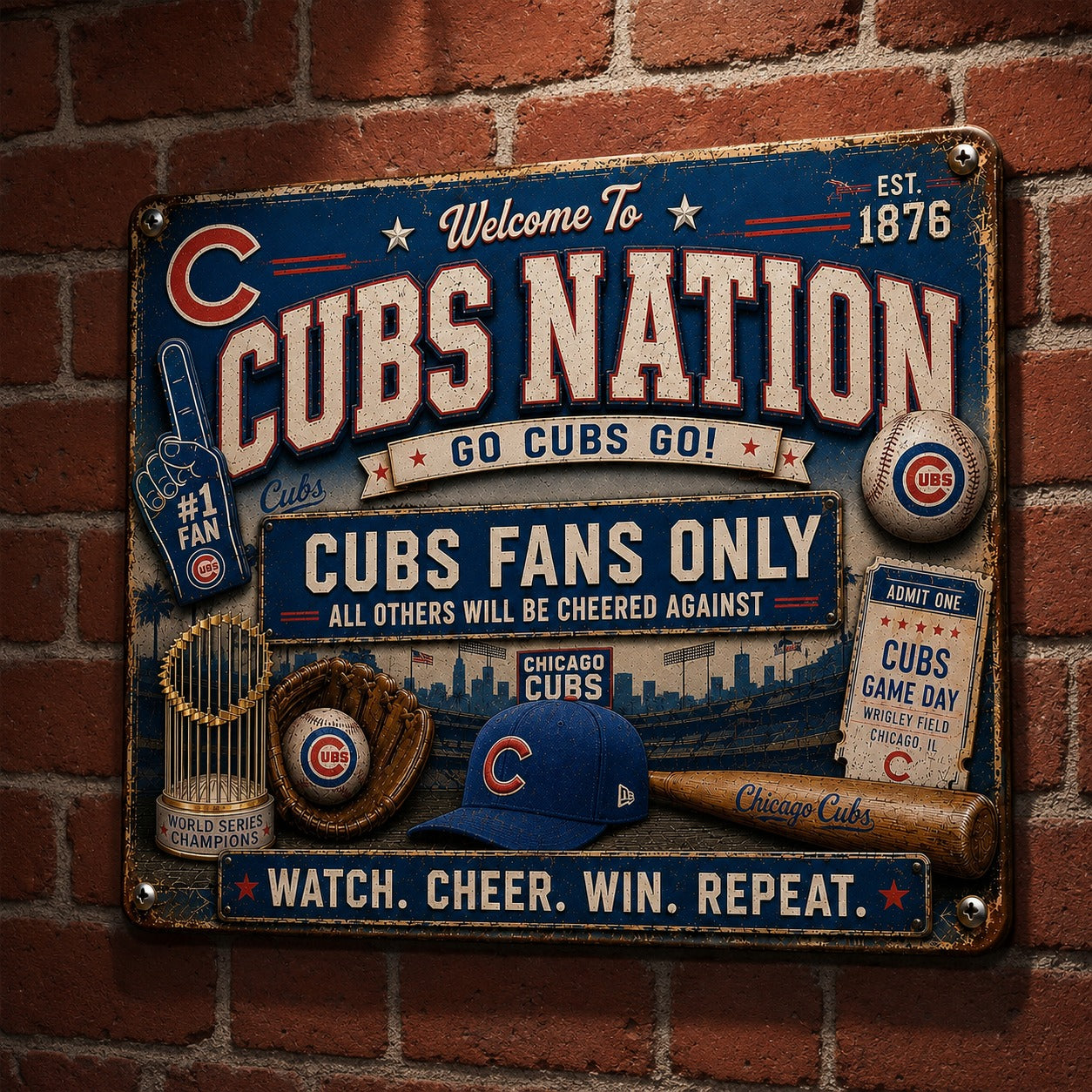 All Baseball Fans Teams Only Vintage Metal Sign - 5to9vibe
