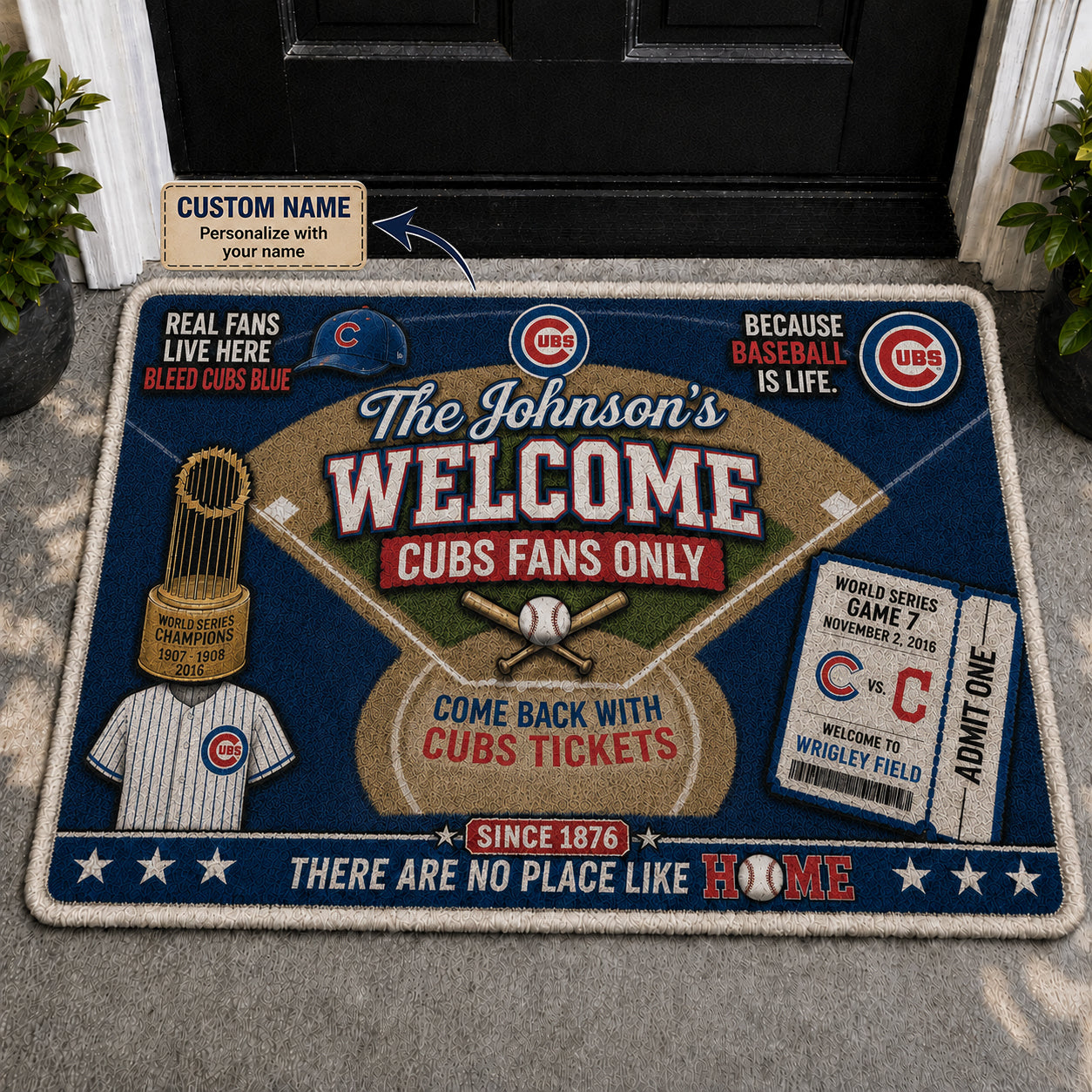 Alfombra personalizada de bienvenida premium de equipo de la MLB – Felpudo de béisbol personalizado