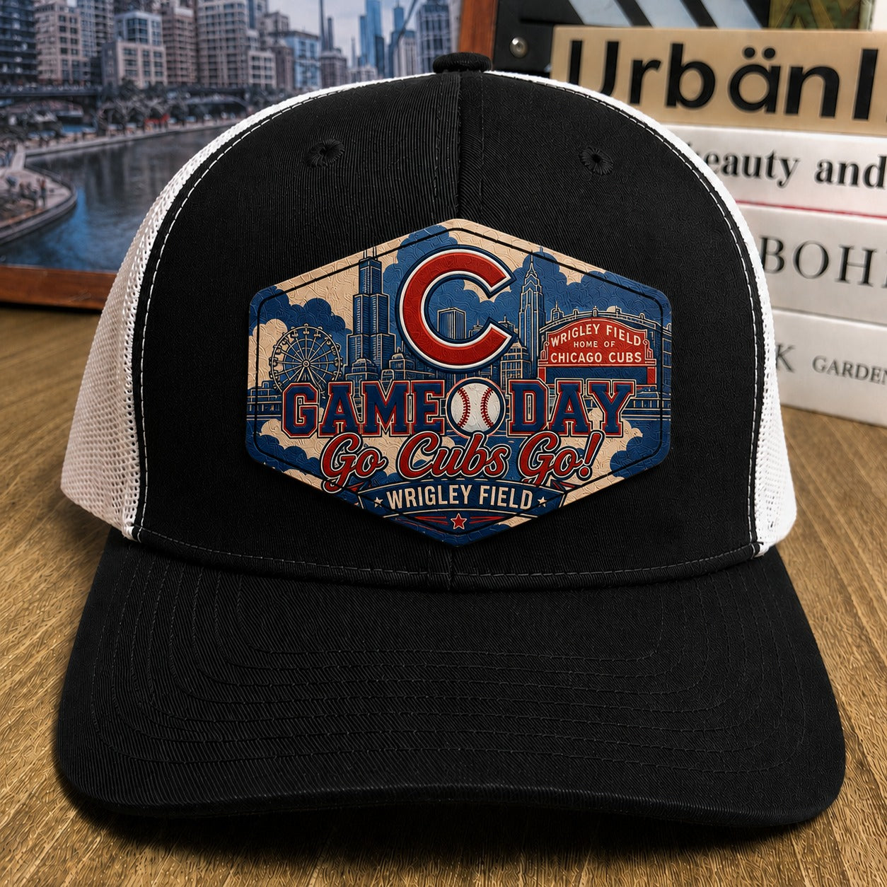 All Teams Baseball Game Day Leather Patch Premium Mesh Snap Back Cap | Trucker Cap