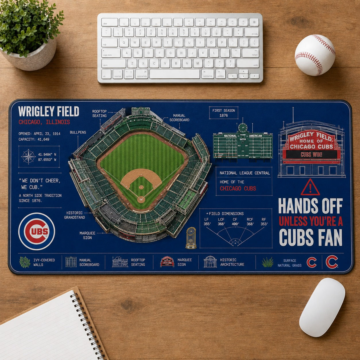 All Baseball Legendary Stadiums Masterplan Desk Mat Mouse Pad Plus Size - 5to9vibe