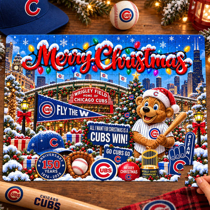 All Baseball Teams Baseball Stadium Personalized  Christmas Jigsaw Puzzle – Choose Your Team, 500 Pieces