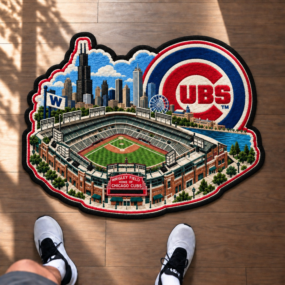 All Baseball Teams Logo Stadium Area Baseball Fan Custom Shape Rug Print Premium Welcome Mat Washable Black Border Personalized Baseball Custom Shape Rug