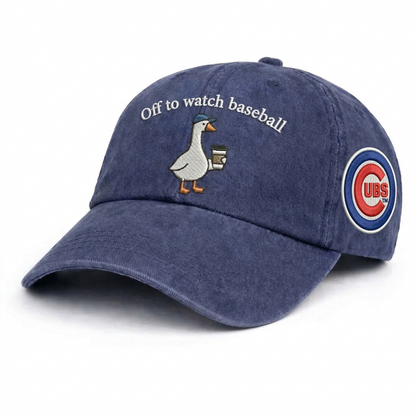 Off to watch Baseball Embroidered Logo Premium Baseball Cap