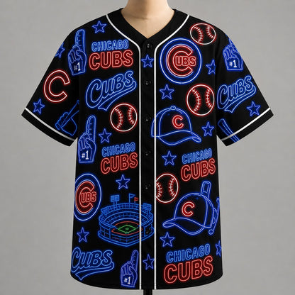 All Baseball Jersey Teams Neon Pattern Vibe Summer Party Baseball Jersey For Men and Women
