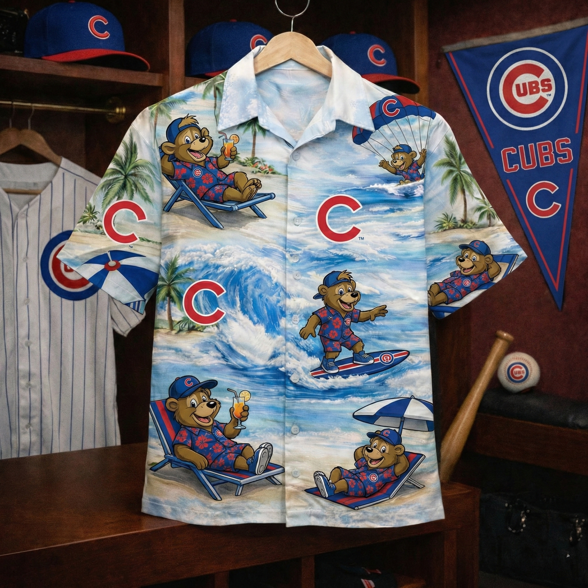 CC Baseball Mascot Beach Viber Button-Up Unisex Hawaiian Shirt For Men & Women-Hawaiian Shirt-5TO9VIBE