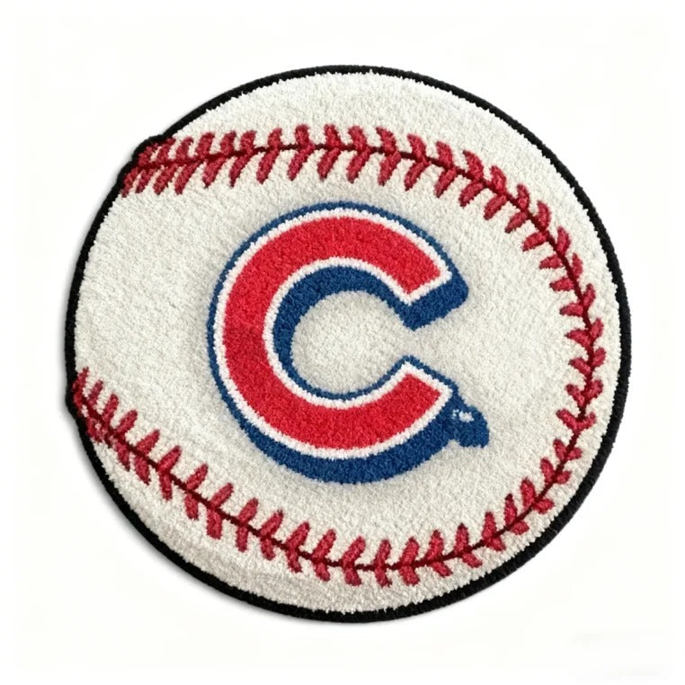 All Baseball Teams Baseball-Shaped Logo Baseball Fan Custom Quilted Print Premium Welcome Mat Washable Black Border – Personalized Baseball Doormat