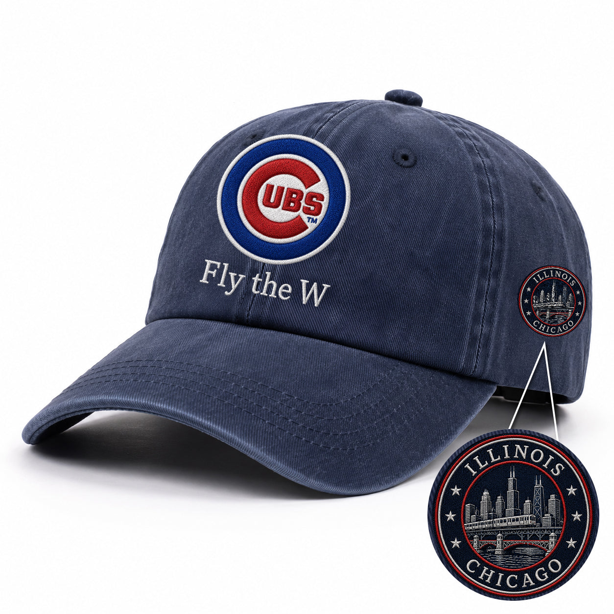 Baseball Team Slogan Cap All Teams Embroidered Logo Premium Wash Cap