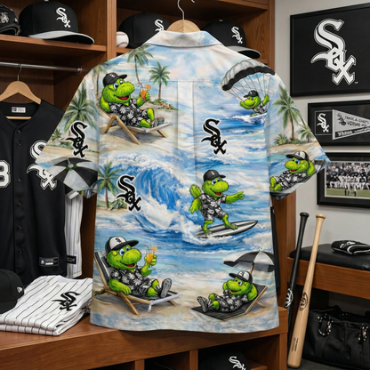 CWS Baseball Mascot Beach Viber Button-Up Unisex Hawaiian Shirt For Men & Women