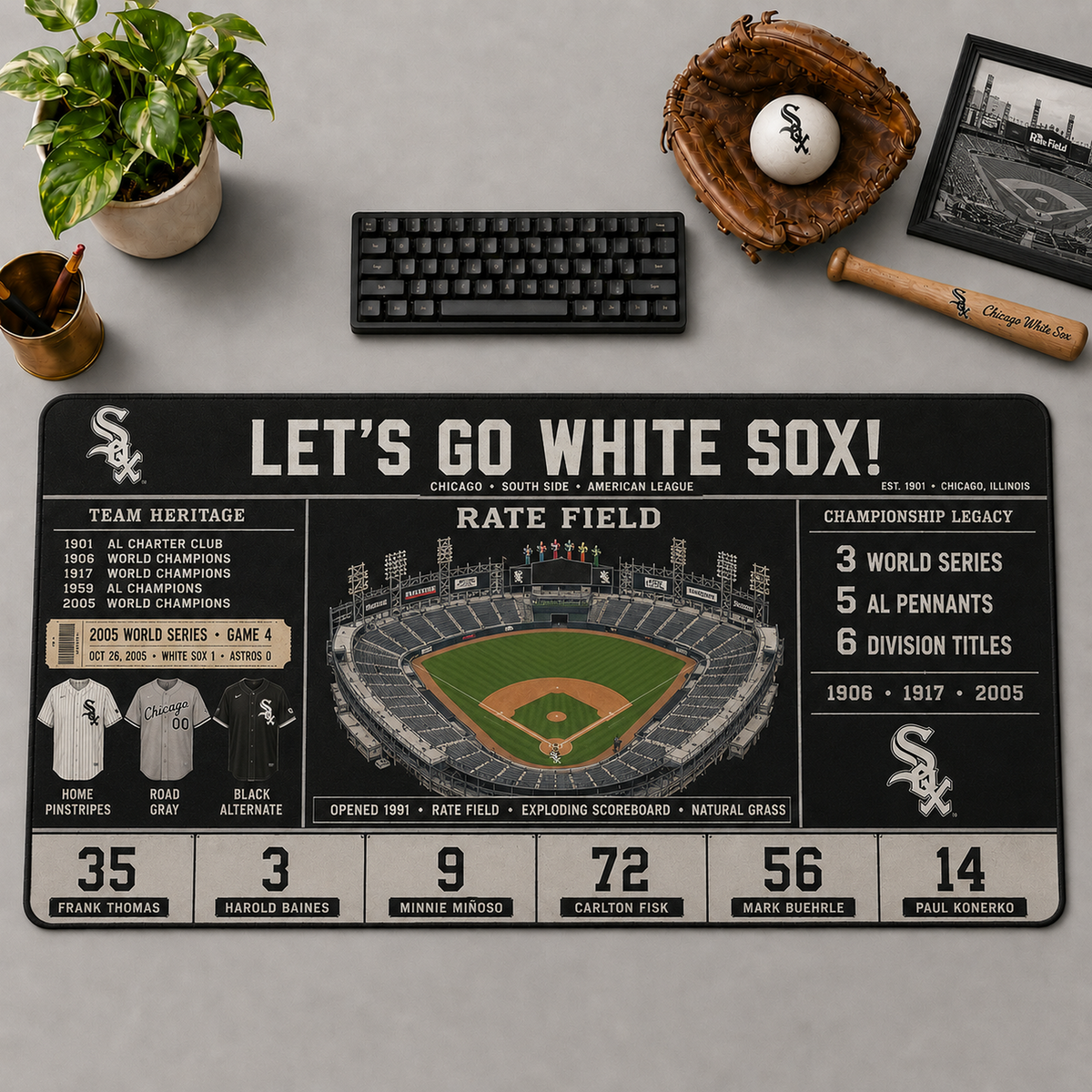 All Baseball Teams Vintage Stadium Desk Mat  Baseball Fan Desk Mat Mouse Pad Plus Size - 5to9vibe