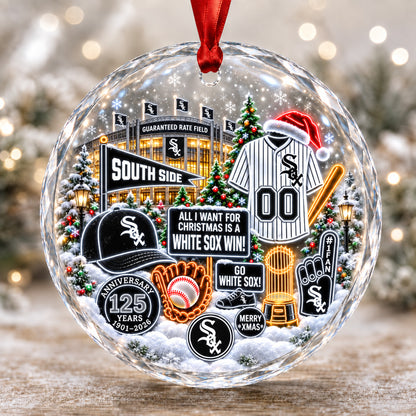 Adorno de vidrio de béisbol, 3 unidades con caja de regalo, equipo de béisbol de Navidad - Adorno de vidrio