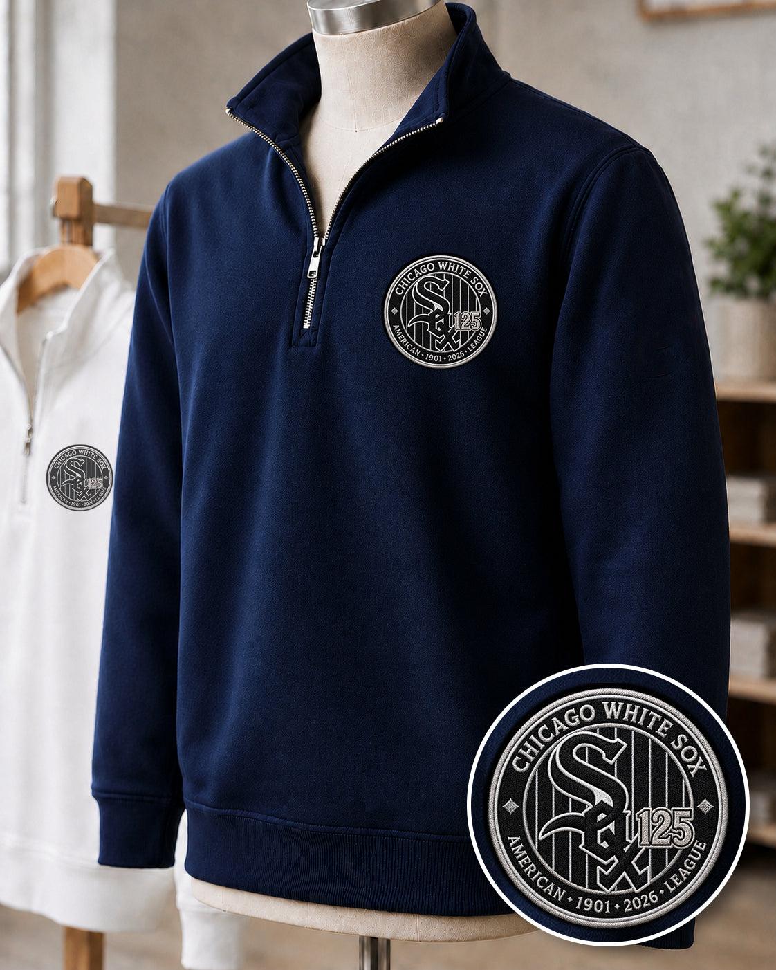 All Baseball Teams Embroidered Logo Anniversary  Premium Quarter Zip Sweatshirt, Inspired Quarter Zip Sweater, Unisex Baseball Sweatshirt