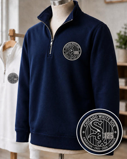 All Baseball Teams Embroidered Logo Anniversary  Premium Quarter Zip Sweatshirt, Inspired Quarter Zip Sweater, Unisex Baseball Sweatshirt