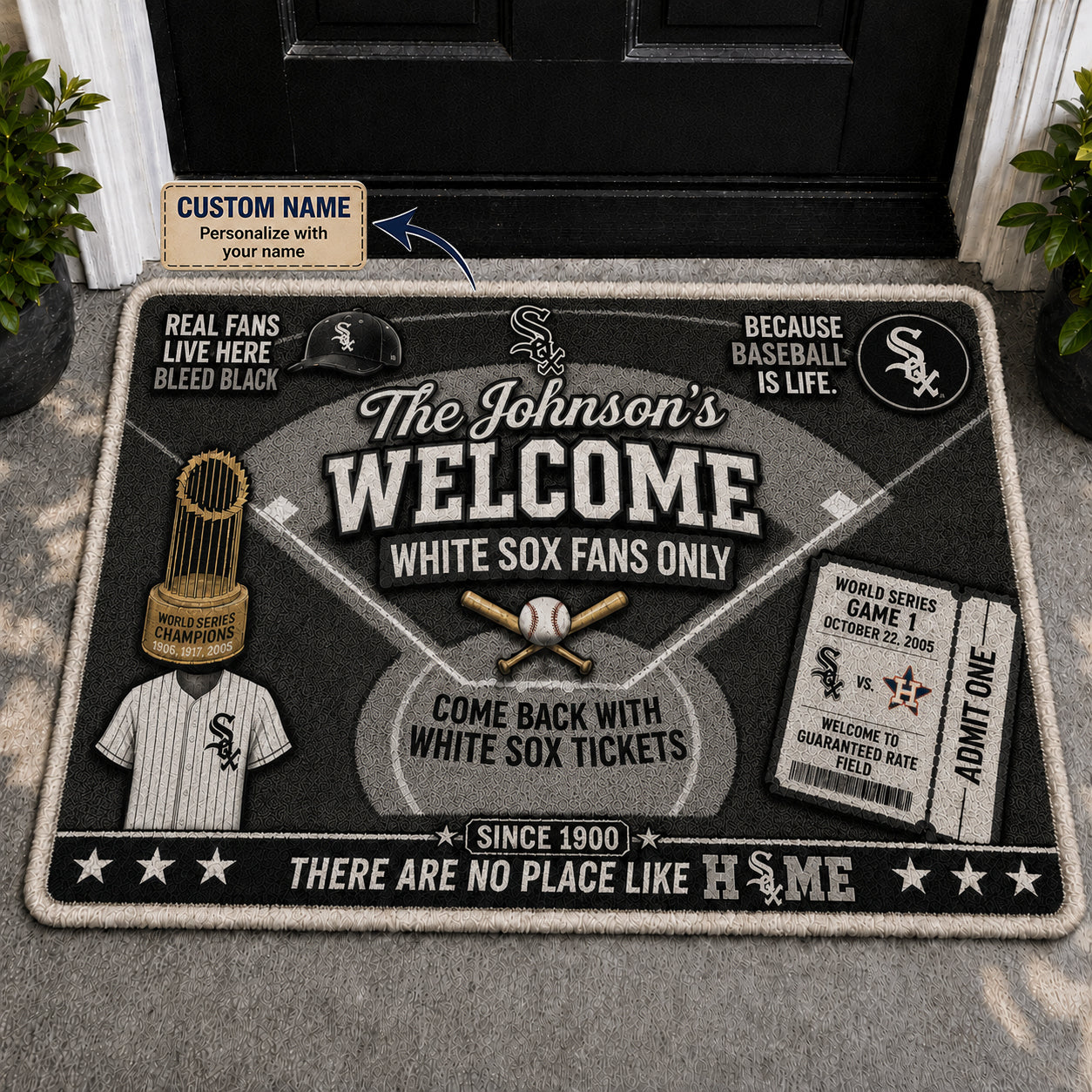 Alfombra personalizada de bienvenida premium de equipo de la MLB – Felpudo de béisbol personalizado
